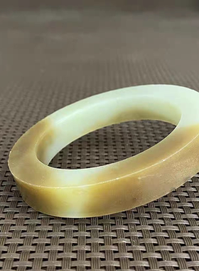 天然和田玉糖青白玉镯子半成品玉石原石山料手镯毛圈微棉热卖T77