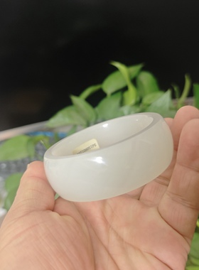 天然和田玉手镯暖白宽版轮胎59圈口支持复检一物一图正品包邮放漏