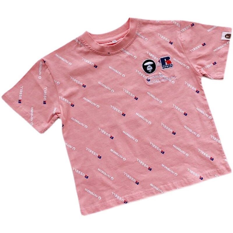 cookie kids夏季款中小童字母满印时尚卡通短袖T恤洋气纯棉上衣-图3