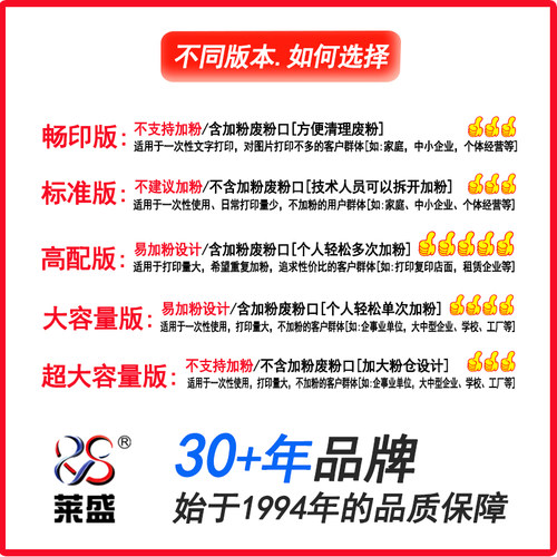 莱盛88a硒鼓 适用hp惠普m126a 1136 1108易加粉p1008 1007 1106 M226 M202 M128 1213 ls-cc388a碳粉墨盒1213 - 图1
