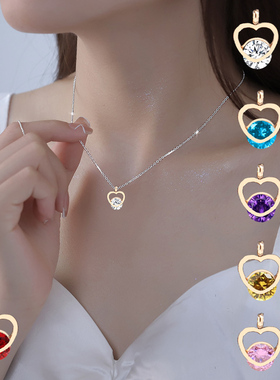 绿色钻满天星莫桑钻项链女款2026新款钻石锁骨链女高级感轻奢小众