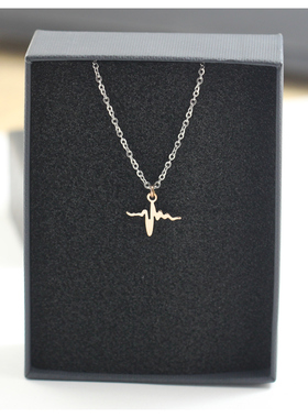 极简巴洛克细心电图吊坠项链女轻奢气质简约高级感锁骨链百搭颈链