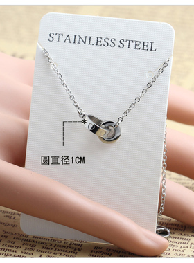 精致双环吊坠项链女2026新款轻奢锁骨链配饰高级感百搭轻奢颈链女