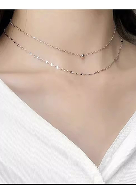 双层叠戴choker项链女款小众设计感高级锁骨链颈链气质项圈颈链潮