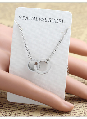 银色双环项链女款2026新爆款颈链轻奢小众精致高级感简约风锁骨链