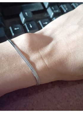 精致款银色刀片蛇骨手链男女生男女士小众高级感潮情人节新年礼物