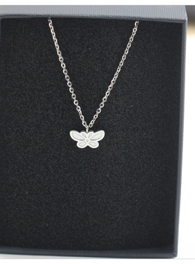 百搭小蝴蝶吊坠细项链女简单轻奢小众锁骨链2026新款简约颈链配饰