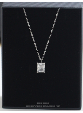 欧美闪钻项链女2024新款轻奢小众简约高级感锁骨链简约百搭颈链