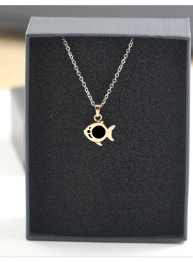 【幸运金鱼】玫瑰金色项链女颈链锁骨链森系设计款百搭节日礼物-9