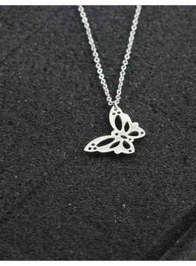 镂空大蝴蝶项链女款2026新款锁骨链高级感轻奢小众颈链配饰毛衣链