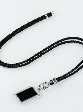 A货无事牌银镶嵌玉石吊坠