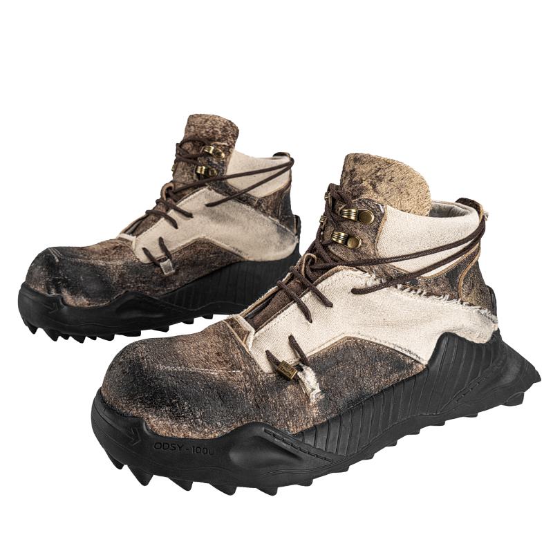 【沙宝亮同款】编界rewrite酷 复古休闲厚底鞋牛皮中帮鞋运动男女 - 图3