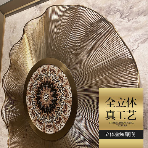 轻奢入户玄关装饰画现代美式客厅餐厅壁画样板间立体高级感挂画 - 图3