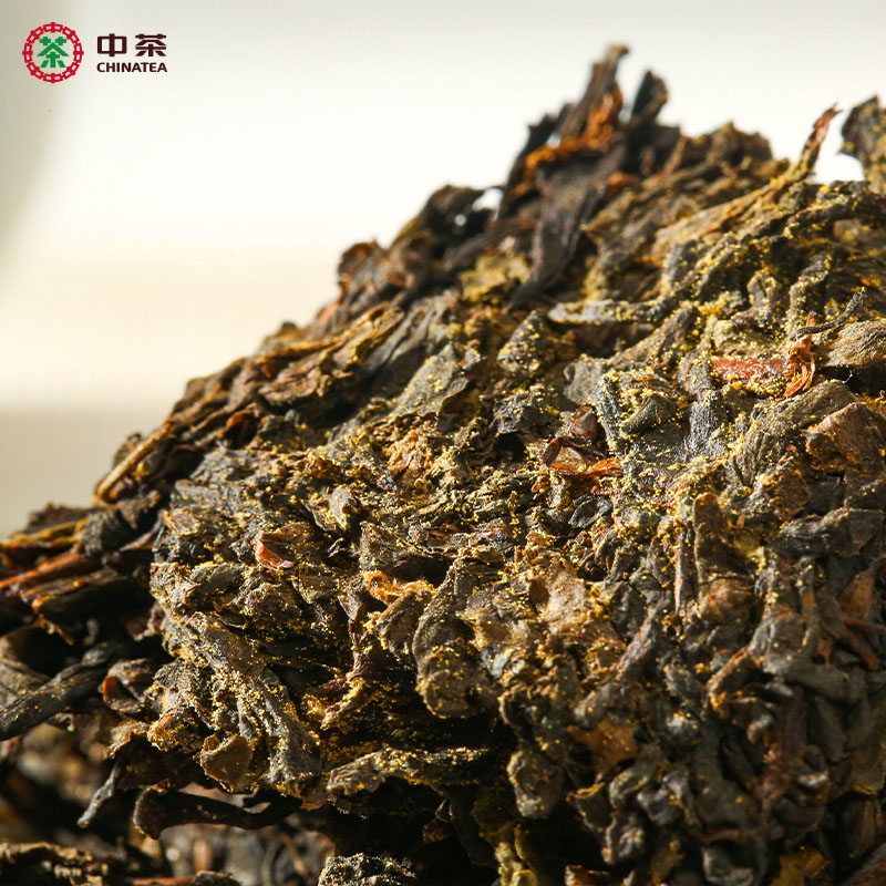 中茶安化黑茶润黑手筑1kg金花茯茶手工筑制湖南茶叶5年陈老茶-图2