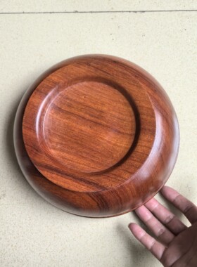 缅甸花梨木大果紫檀果盘糖果盘聚宝盆实木果盘红木果盘整木加厚