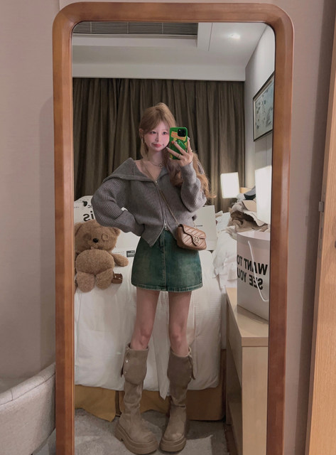 Zipper lapel small off-shoulder/three ways to wear