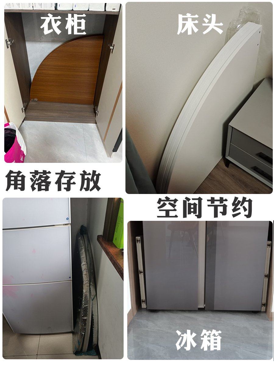 四分可折叠圆桌面4折圆桌台面板餐桌圆形家用大圆桌12/10/14/16人