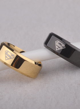 钛钢日韩风刻字男士戒指包邮