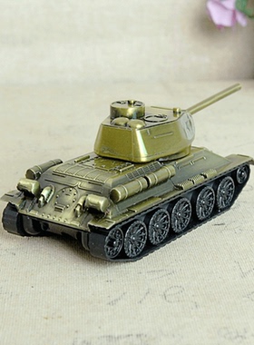 耀莎锌合金塑料履带坦克模型摆件