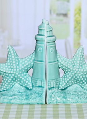 陶瓷蓝色地中海风贝壳家居装饰