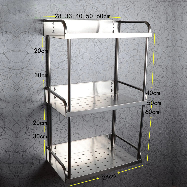 不锈钢免打孔厨房调味品置物架子墙上酱油瓶收纳架卫生间阳台壁挂 - 图2