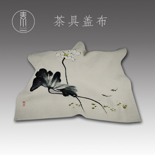 手绘棉麻布艺茶具盖布巾茶台茶盘防尘布多用盖巾禅意中国风茶席布 - 图2