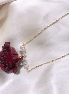 短项链小王子天然真花法国唯美