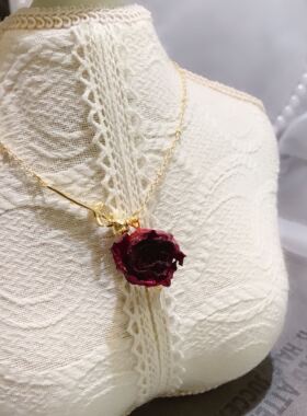 原创设计18k包金的天然法国真花