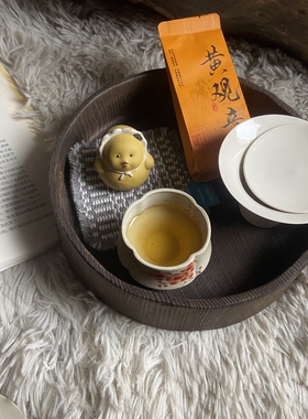 木舍茶器便当盒 圆茶盒 香樟木手工木器茶盘收纳盒茶具日式