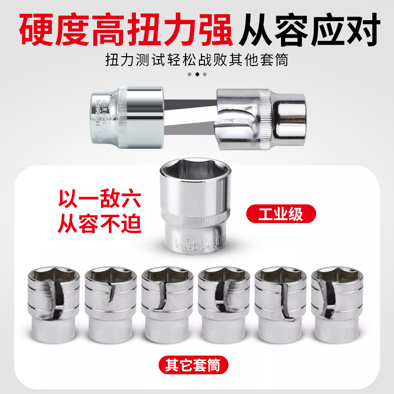 套筒扳手组合套装换轮胎工具丁字加长杆t型形外六角棘轮8/10/17mm - 图1