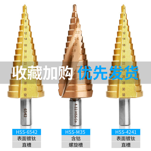 阶梯宝塔钻头不锈钢金属锥形含钴螺旋开孔器打孔神器多功能钻头 - 图2