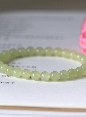 秀气单圈白玉桃蹊天然和田玉女