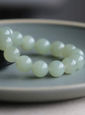 天然和田玉晴水手串男士单圈