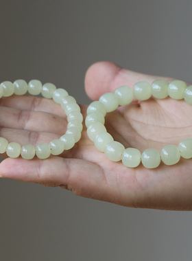 天然和田玉黄口料单圈手串