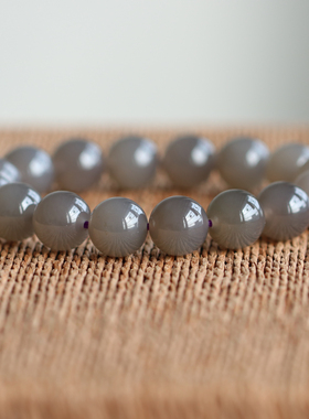 天然和田玉葡萄紫12mm手串