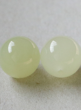 桃蹊天然和田玉黄口料散珠单珠