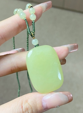 天然和田玉黄口手镯黄口无事牌吊坠挂件项链鸡油黄新疆若羌玉镯子