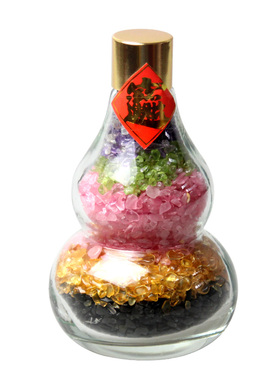 泰山福缘阁碎石五行水晶葫芦摆件