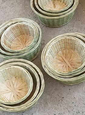 竹子馒头筐家用竹编筐竹子编织竹制品手工编织篮竹编篮竹蒸笼批发