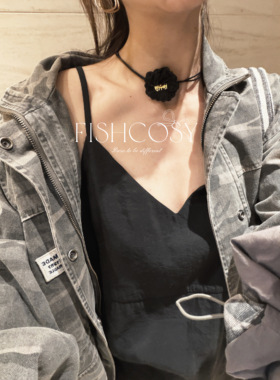 浪漫春日 手工花朵项链 韩国新品立体抽拉绳颈链超美锁骨链myfish