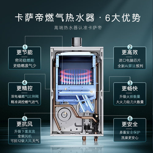 [焕新补贴]卡萨帝燃气热水器20升CWS增压恒温天然气静音零冷水 - 图1