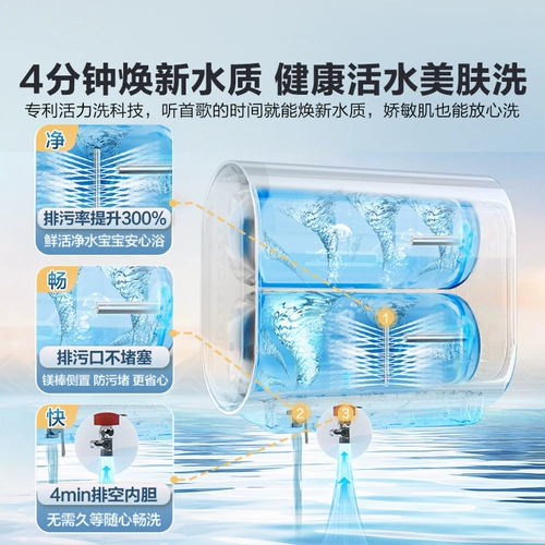 Haier Smart Home Commander Электрический водонагреватель жизнеспособность Flat Buckte Double Gas Home Bawing Уровень 1 Уровень энергоэффективности частоты энергоэффективности FW7