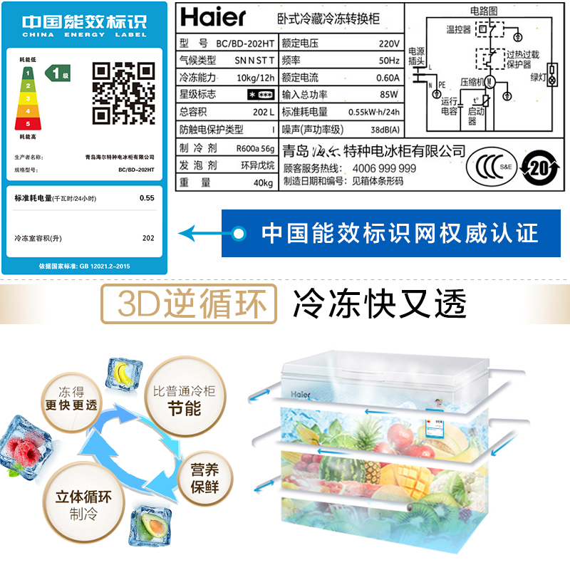 升家用节能冷藏冷冻小冰柜 202HT202 BD BC 海尔 Haier 升家用节能冷藏冷冻小冰柜 202HT202 BD BC 海尔 Haier