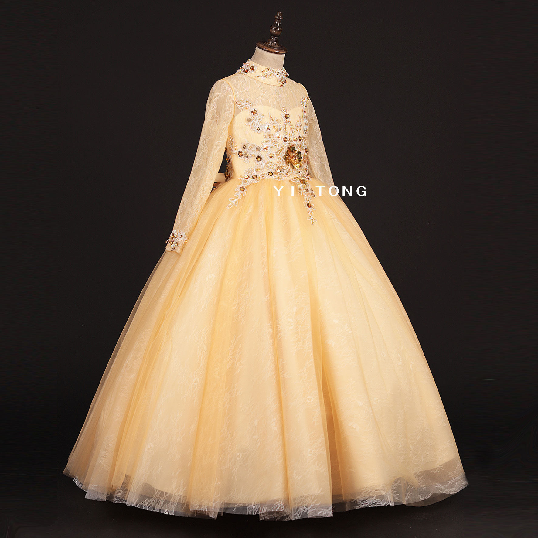 新款女童礼服公主裙走秀主持人钢琴演出蓬蓬裙儿童生日宴会晚礼服,淘宝优惠券,粉丝福利购,淘宝优惠卷