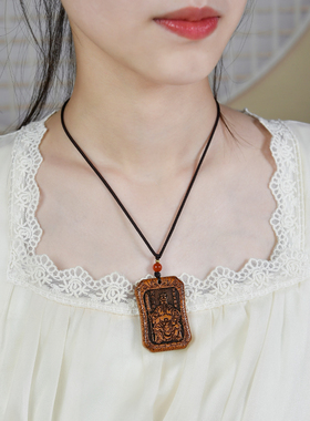 2026马年本命年桃木文哲大将军太岁牌吊坠汽车钥匙扣生肖鼠牛兔马