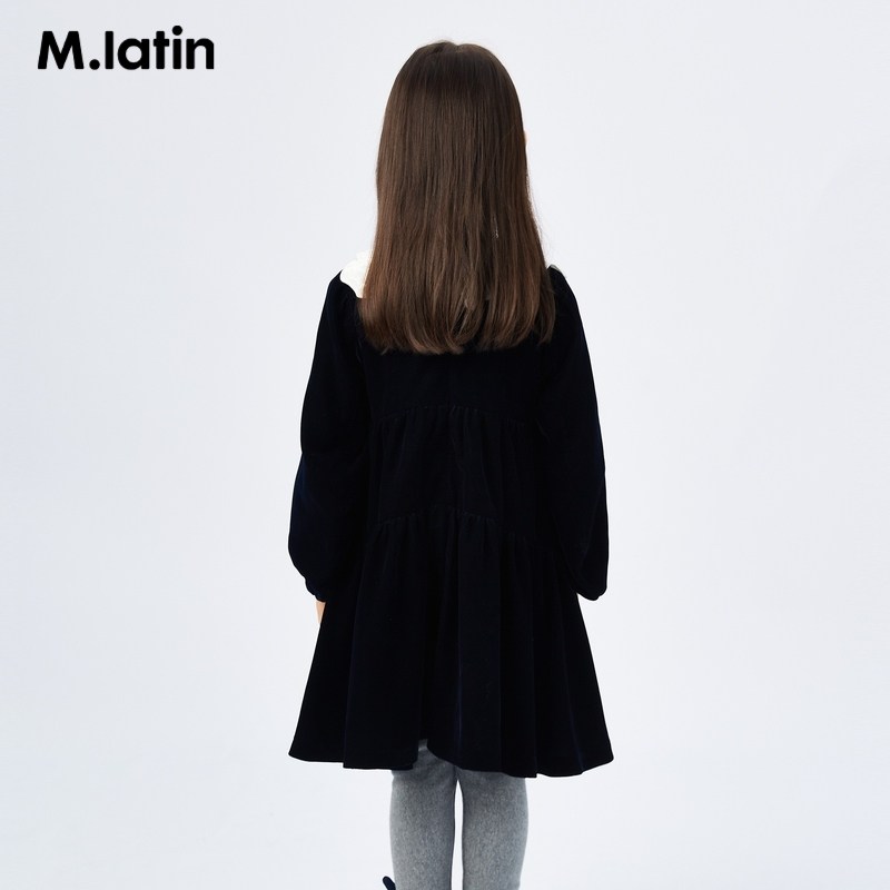 商场同款马拉丁童装女童连衣裙春装新款丝绒大翻领长袖裙子,淘宝优惠券,粉丝福利购,淘宝优惠卷