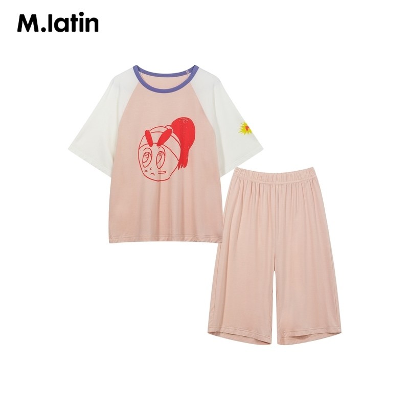 马拉丁童装儿童家居服夏新款男童女童大童趣味印花短袖T恤套装,淘宝优惠券,粉丝福利购,淘宝优惠卷