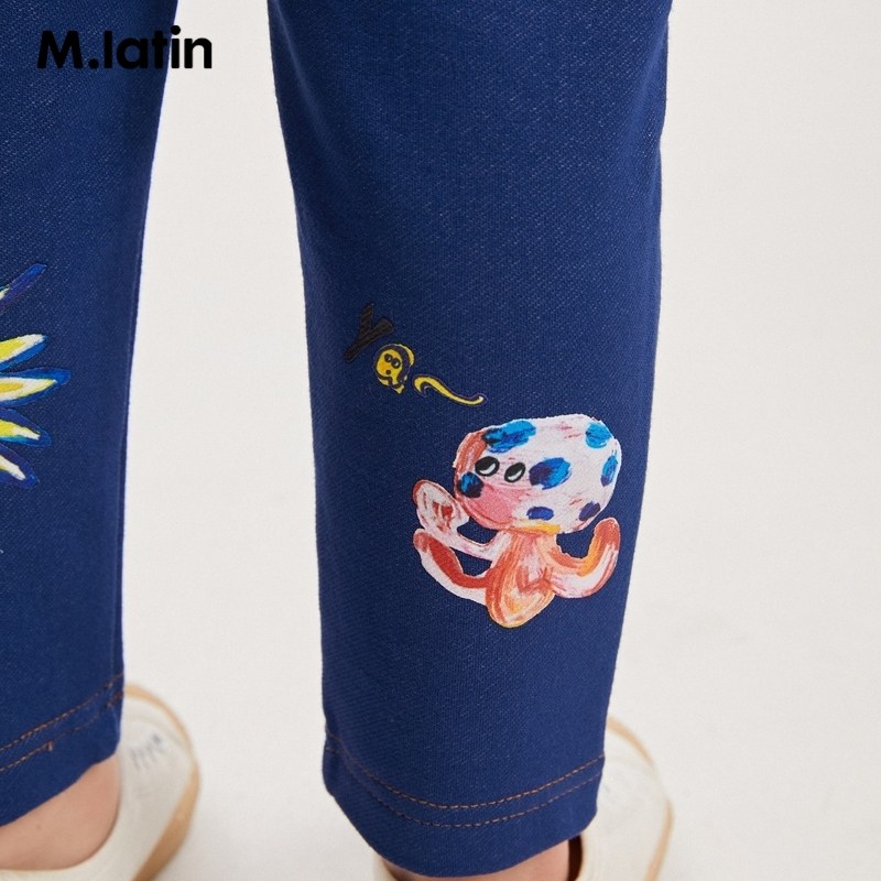 【趣味印花】马拉丁童装女童裤子秋装新款紧身针织针织牛仔裤,淘宝优惠券,粉丝福利购,淘宝优惠卷