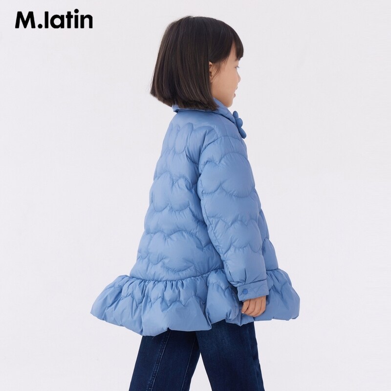【商场同款】马拉丁童装羽绒服冬装新款女童大童花朵轻薄羽绒服