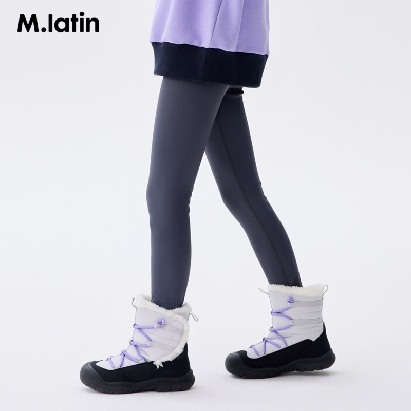 马拉丁童装儿童裤子冬新款女大童拼色趣味印花温暖德绒打底长裤,淘宝优惠券,粉丝福利购,淘宝优惠卷